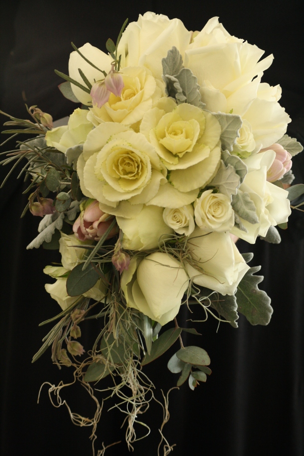 Vintage loose handtied wedding bouquet